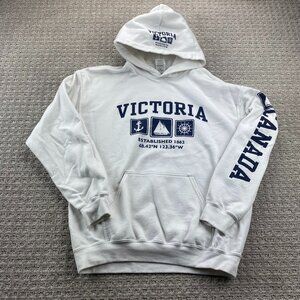 Victoria British Columbia Canada Hoodie Sweater Men Medium M White Activewear